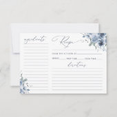 Stofbloemige bruine bruidsshower receptkaart (Voorkant)