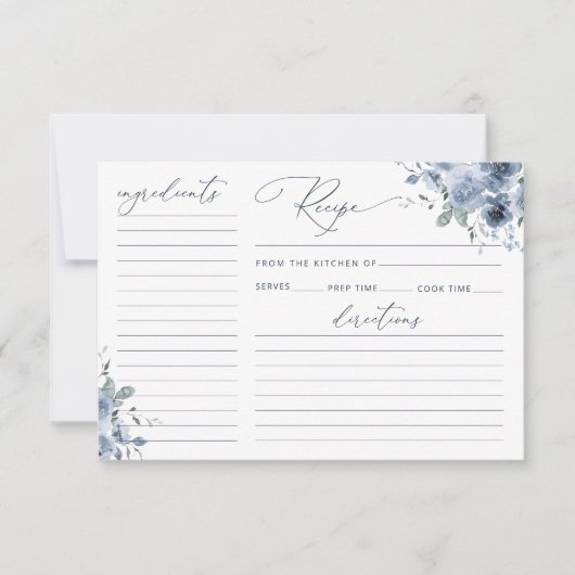 Stofbloemige bruine bruidsshower receptkaart (Voorkant)