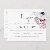 Stofbloemkleurig koraalbloem schriftelijk trouw-RS Briefkaart (Voorkant / Achterkant)