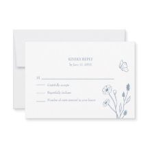Stofbloemkleurige Wilde Bloemen en Vlinders RSVP K