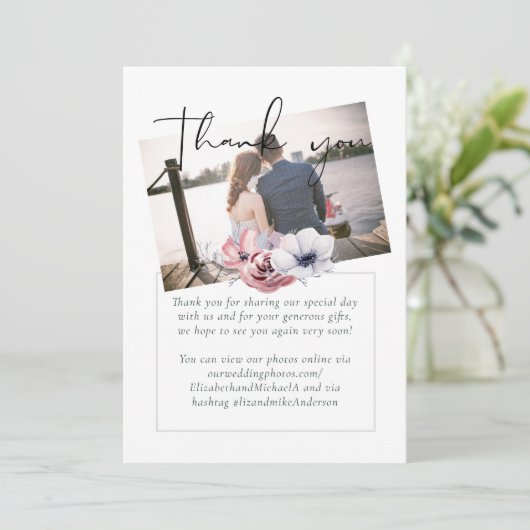 Stofbloemkoraal Bloem Slordig Bruiloft Dank Je (Staand voorkant)