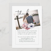 Stofbloemkoraal Bloem Slordig Bruiloft Dank Je (Voorkant / Achterkant)