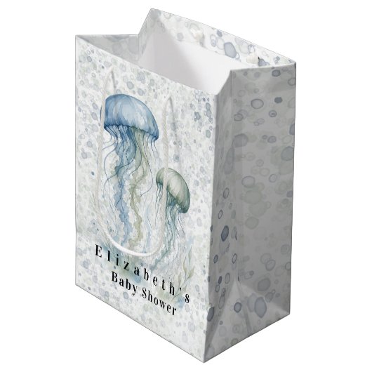 Stofbloemkwal jongens babyshower medium cadeauzakje (Voorkant Gekanteld)