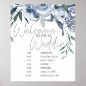Stofbloemrozen Bloemen Trouwschema Poster (Voorkant)