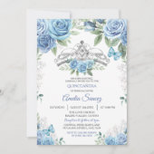 Stofbloue Mexicaanse meisje Mis XV verjaardagsuitn Kaart (Voorkant)