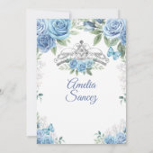 Stofbloue Mexicaanse meisje Mis XV verjaardagsuitn Kaart (Achterkant)