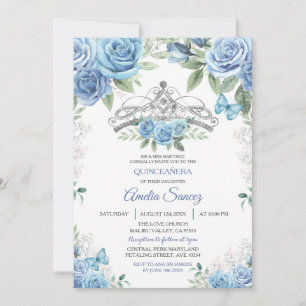 Stofbloue Mexicaanse meisje Mis XV verjaardagsuitn Kaart