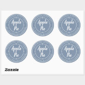 Stofbloue zelfgemaakte appelpastei ronde sticker (Vel)