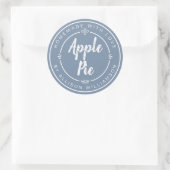 Stofbloue zelfgemaakte appelpastei ronde sticker (Tas)