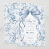 Stofblouse Blauwe Strik Toile Something Blue Bruid Kaart (Voorkant / Achterkant)