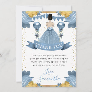 Stofblouse Jurk Bruine Prinses Quinceanera Bedankkaart