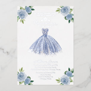 Stofblouse jurk Quinceanera Folie Uitnodiging
