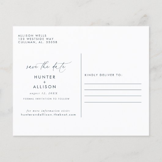 Stofblouw Save the Date (Achterkant)