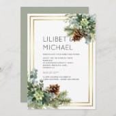 Stofblouw Stoere Trouw Eucalyptus Groen Budget Kaart (Voorkant / Achterkant)