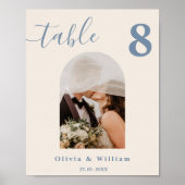 Stofbruiloft Blauwe | Foto Tafel Nummer Poster (Voorkant)