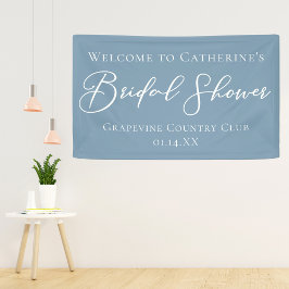 Stofbruiloft Blue Personalized Welcome Spandoek