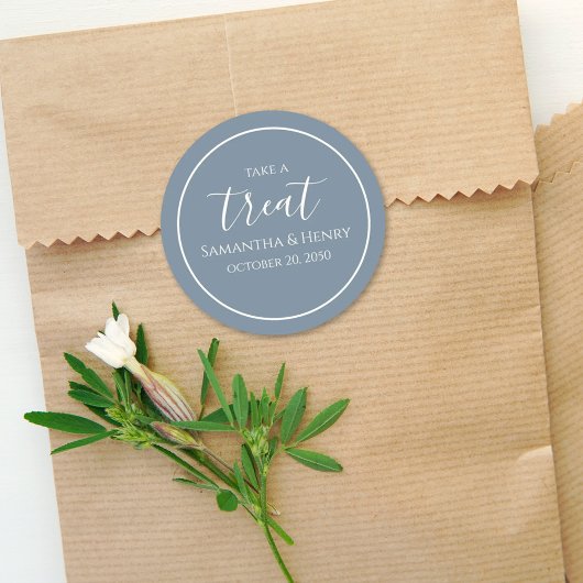 Stofbruiloft Eenvoudig Kalligrafie Schrift Traktat Ronde Sticker