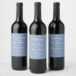 Stofbruiloft Elegante scriptnamen Zachte Kleur Wijn Etiket