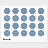 Stofbruiloft in het blauw ronde sticker (Vel)
