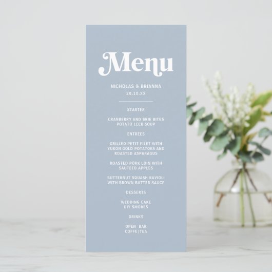 Stofbruiloft Menu (Staand voorkant)