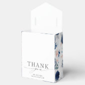 Stofbruiloft met blauwe en roze bloemen bedankdoosjes (Geopend)