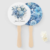 Stofbruiloft met bloemen handwaaier (Voorkant en achterkant)