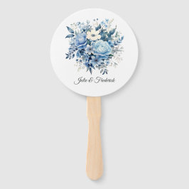 Stofbruiloft met bloemen handwaaier