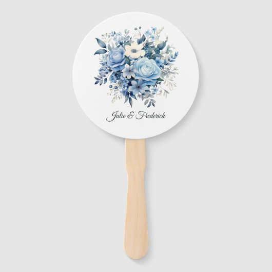 Stofbruiloft met bloemen handwaaier (Voorkant)