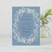 Stofbruiloft met etherische bloemen kaart (Staand voorkant)
