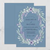 Stofbruiloft met etherische bloemen kaart (Voorkant / Achterkant)