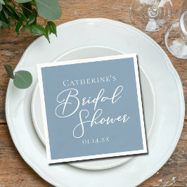 Stofbruiloft met gepersonaliseerd wit schrift servet