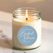 Stofbruiloft met gepersonaliseerde witte script ronde sticker