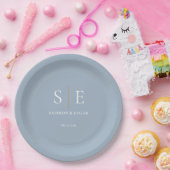 Stofbruiloft met goud monogram papieren bordje (Feest)