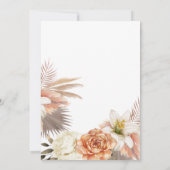 Stofbruiloft met perzikbloesem in boho-stijl save the date (Achterkant)