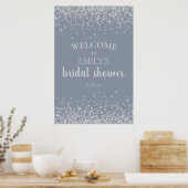 Stofbruiloft met zilveren confetti poster (Keuken)