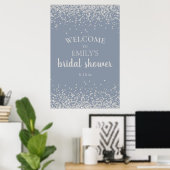 Stofbruiloft met zilveren confetti poster (Thuiskantoor)