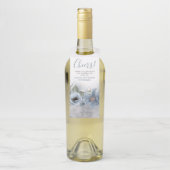 Stofbruiloft met zilveren glitters flessenhanger (Op fles)