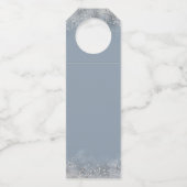 Stofbruiloft met zilveren glitters flessenhanger (Achterkant)