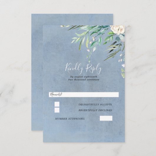 Stofbruiloft RSVP en groen (Voorkant / Achterkant)