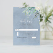 Stofbruiloft RSVP en groen Kaartje (Staand voorkant)