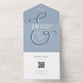 Stofbruiloft uitnodiging met monogram (Binnen)