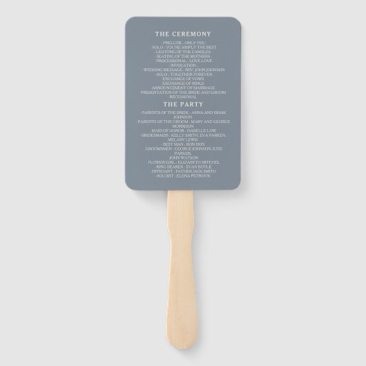 Stofbruiloftsprogramma handventilator handwaaier (Achterkant)