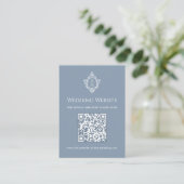Stofbruiloftwebsite Vintage Wapenschild QR-code Informatiekaartje (Staand voorkant)