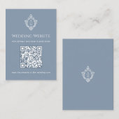 Stofbruiloftwebsite Vintage Wapenschild QR-code Informatiekaartje (Voorkant / Achterkant)