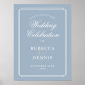 Stofbruin Art Deco Trouw Welkomstbord Poster (Voorkant)