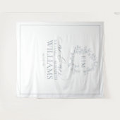 Stofbruin Bladerig Kuif Monogram Trouwfoto Wandkleed (Voorkant (horizontaal))