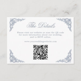 Stofbruin Blau Koninklijke Wedding Website QR Informatiekaartje