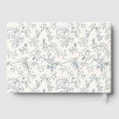 Stofbruin Blauw Chinees Patroon Bruiloft Gastenboek (Achterkant)