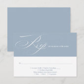 Stofbruin Blauw Moderne Chic Elegante Script Bruil RSVP Kaartje (Voorkant / Achterkant)