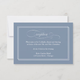 Stofbruin blauwe eenvoudige elegante huwelijksrece RSVP kaartje